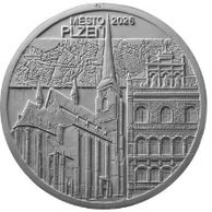 Zlatá mince 5000 Kč Městské památkové rezervace ČNB - Plzeň proof (ČNB 2026)