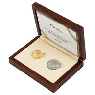 Sada zlaté čtvrtuncové a mědiniklové novoražby 1 Kč Otakar Španiel standard (ČM 2025)