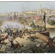 C 39823 -  Karel a Adolf  Liebscher - Boj se Švédy na mostě Karlově v Praze 1648