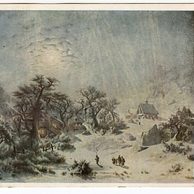 F 40667 - J. Kosárek - Zimní krajina v měsíční záři