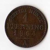 č.7 Prusko/ 1 Pfen. 1864 A