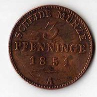 č.21 Prusko/ 3 Pfen. 1851 A