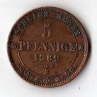 č.84 Sachsen/ 5 Pfen. 1869 B