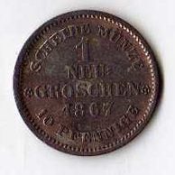 č.87 Sachsen/ 1 Neu Groschen 1867 B