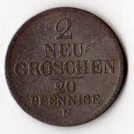 č.90 Sachsen/ 2 Neu Groschen 1850 F