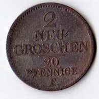 č.91 Sachsen/ 2 Neu Groschen 1852 F