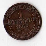 č.95 Sachsen/ 1 Pfen. 1863 B