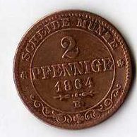 č.99 Sachsen/ 2 Pfen. 1864 B