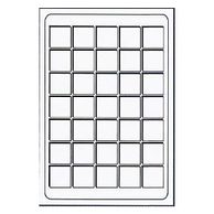 Plato na mince vínové s průhledným krytem- čtverec 35x35mm- 35 polí