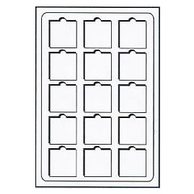 Plato na mince vínové s průhledným krytem- čtverec 50x50mm- 15 polí