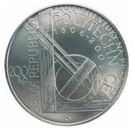 Stříbrná mince 200 Kč - 250. výročí narození F.J.Gerstnera a 200. výročí zahájení výuky na pražské polytechnice standard (ČNB 2006)