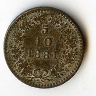 5/10 Kreuzer 1881 b.z. (wč.33)