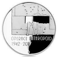 Stříbrná mince 200 Kč - 75. výročí Operace Anthropoid provedení proof (ČNB 2017)