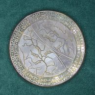 12941- Mosazná medaile 1.výročí povodně na Moravě 50mm stand