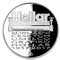 Stříbrná mince 200 Kč - 100. výročí založení Sdružení českých umělců grafiků Hollar proof (ČNB 2017)