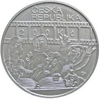 Stříbrná mince 200 Kč - 100. výročí narození Karla Zemana provedení proof (ČNB 2010)