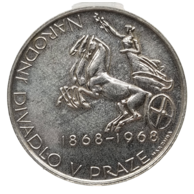 10 Kčs 100. výročí položená základního kamene Národního divadla (1968) (Wč.125)