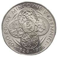 50 Kčs 650. výročí mincovny v Kremnici (1978)  (Wč.148)
