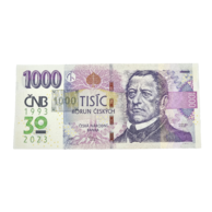  1000 Kč vzor 2008 s přítiskem 30. výročí ČNB a české měny R63 000499 (ČNB 2023)