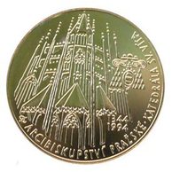 Stříbrná mince 200 Kč - 650. výročí založení pražského arcibiskupství a položení základního kamene na Katedrále sv. Víta provedení standard (ČNB 1994)
