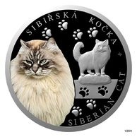 Stříbrná mince Plemena koček - Sibiřská kočka  proof (ČM 2026) 