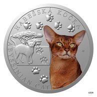 Stříbrná mince Plemena koček - Habešská kočka proof (ČM 2026)