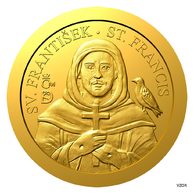 Zlatá mince Patroni - Svatý František z Assisi  proof (ČM 2026) 