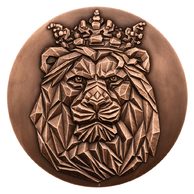 Měděná medaile Český lev s pamětním listem, inkusní ražba, patina standard (ČM 2025)