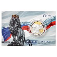Stříbrná uncová investiční mince Český lev selekt. pokov proof číslovaný (ČM 2025)