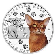 Stříbrná mince Plemena koček - Habešská kočka proof (ČM 2026)