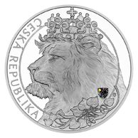 Stříbrná tří kilogramová investiční mince Český lev 2021 s hologramem proof (ČM 2021)