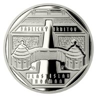Platinová uncová mince Kubismus v české architektuře - Ďáblický hřbitov proof (ČM 2022)