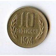 Mince Bulharsko  10 Stotinki 1974 (wč.277)      