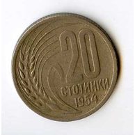 Mince Bulharsko  20 Stotinki 1954 (wč.290)       