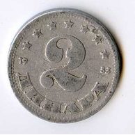Mince Jugoslávie  2 Dinara 1953 (wč.351)  