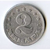 Mince Jugoslávie  2 Dinara 1963 (wč.360)   