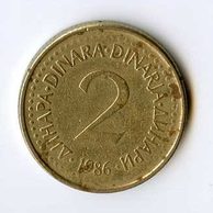 Mince Jugoslávie  2 Dinara 1986 (wč.406)     