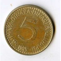 Mince Jugoslávie  5 Dinara 1985 (wč.564)      