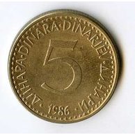 Mince Jugoslávie  5 Dinara 1986 (wč.566)    