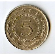 Mince Jugoslávie  5 Dinara 1980 (wč.631)      