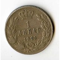 Mince Jugoslávie  1 Dinar 1925 (wč.760)     