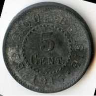 Mince Belgie 5 Cent 1915 (wč.21)