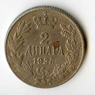 Mince Jugoslávie  2 Dinara 1925 (wč.770)    