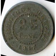 Mince Belgie 25 Cent 1917  (wč.63)   