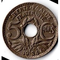 5 Centimes r.1934 (wč.134)