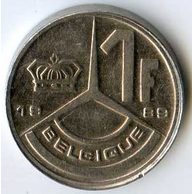Mince Belgie 1 Franc 1989  (wč.141)                 