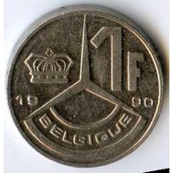 Mince Belgie 1 Franc 1990  (wč.142)                  