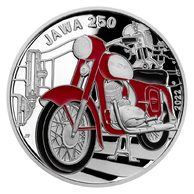 Stříbrná mince 500 Kč ručně smaltováno - Motocykl Jawa 250 proof (ČNB 2022)