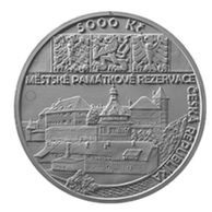 Zlatá mince 5000 Kč Městské památkové rezervace ČNB - Jindřichův Hradec standard (ČNB ? )