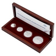 Sada čtyř stříbrných medailí – Novoražby karlovských dukátů, dukátový lesk (ČM 2026)